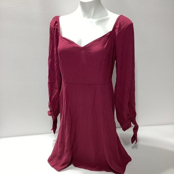 American Eagle Smocked Maroon Mini Dress or Tunic Large - Picture 1 of 16